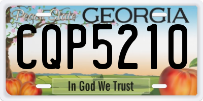 GA license plate CQP5210