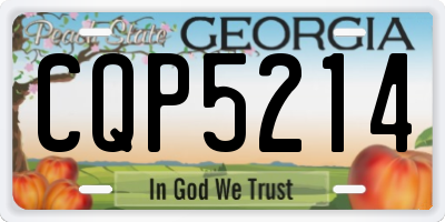 GA license plate CQP5214