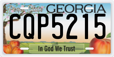 GA license plate CQP5215