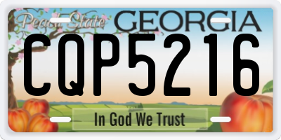 GA license plate CQP5216
