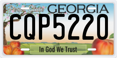 GA license plate CQP5220