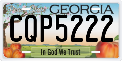GA license plate CQP5222
