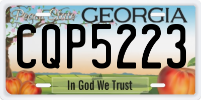 GA license plate CQP5223