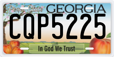 GA license plate CQP5225