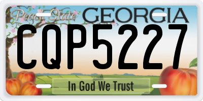 GA license plate CQP5227