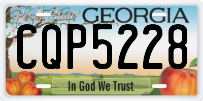 GA license plate CQP5228