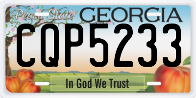 GA license plate CQP5233