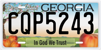 GA license plate CQP5243