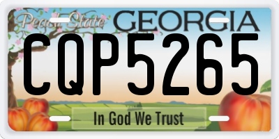 GA license plate CQP5265