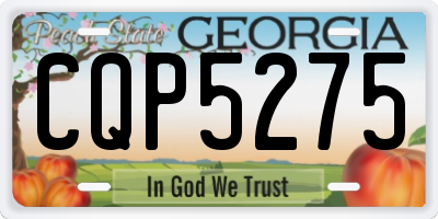 GA license plate CQP5275