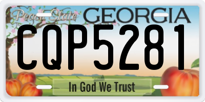 GA license plate CQP5281