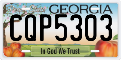GA license plate CQP5303