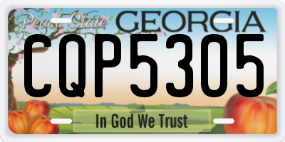 GA license plate CQP5305