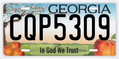 GA license plate CQP5309