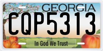 GA license plate CQP5313