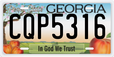 GA license plate CQP5316