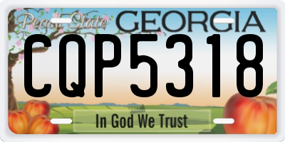 GA license plate CQP5318