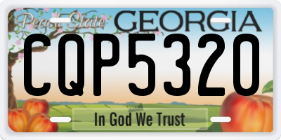 GA license plate CQP5320