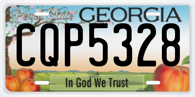 GA license plate CQP5328