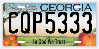 GA license plate CQP5333