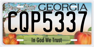 GA license plate CQP5337