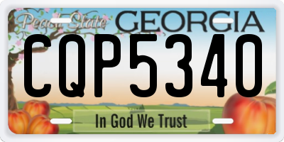 GA license plate CQP5340