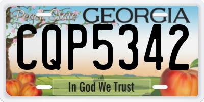 GA license plate CQP5342