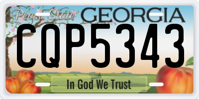 GA license plate CQP5343