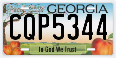 GA license plate CQP5344