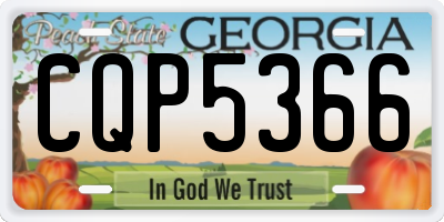 GA license plate CQP5366