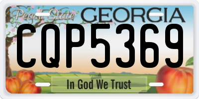 GA license plate CQP5369