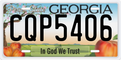 GA license plate CQP5406