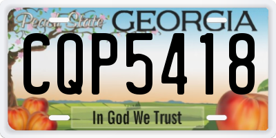 GA license plate CQP5418