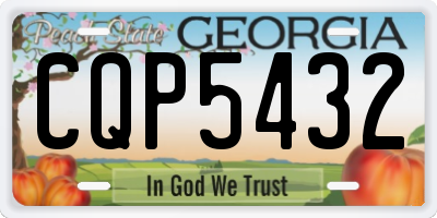 GA license plate CQP5432