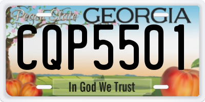 GA license plate CQP5501