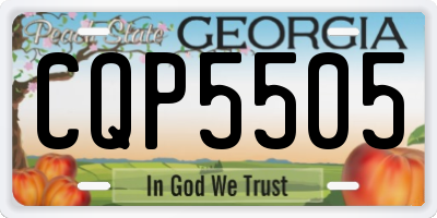 GA license plate CQP5505