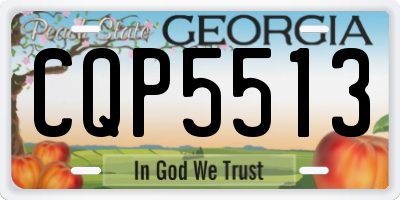 GA license plate CQP5513