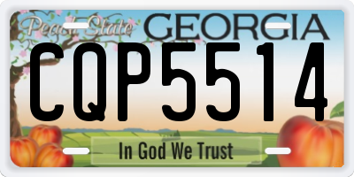 GA license plate CQP5514