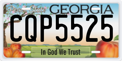 GA license plate CQP5525