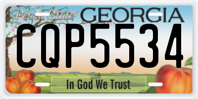 GA license plate CQP5534