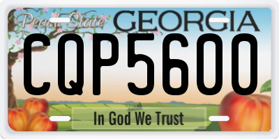 GA license plate CQP5600
