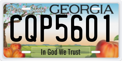 GA license plate CQP5601