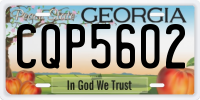 GA license plate CQP5602