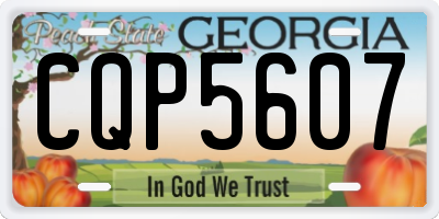 GA license plate CQP5607
