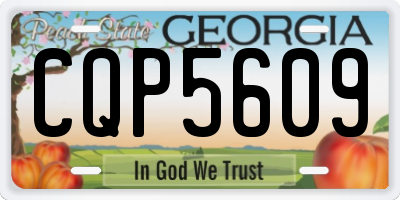 GA license plate CQP5609