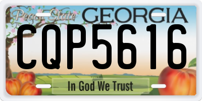 GA license plate CQP5616