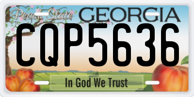 GA license plate CQP5636