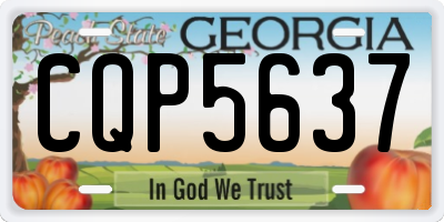 GA license plate CQP5637