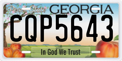 GA license plate CQP5643