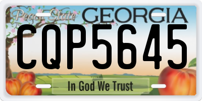 GA license plate CQP5645